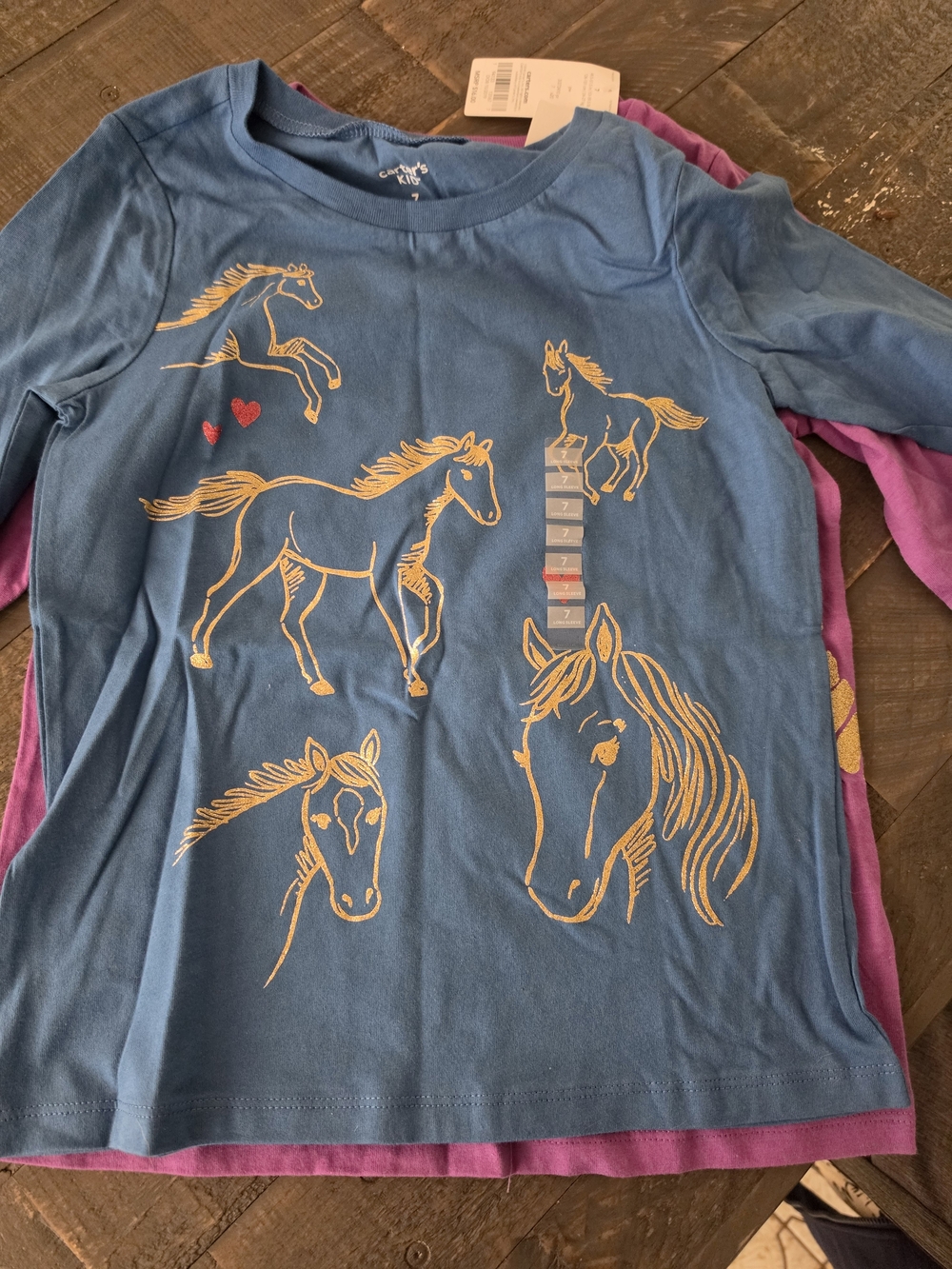 New Carter's Girls Long Sleeve Shirts – Size 7